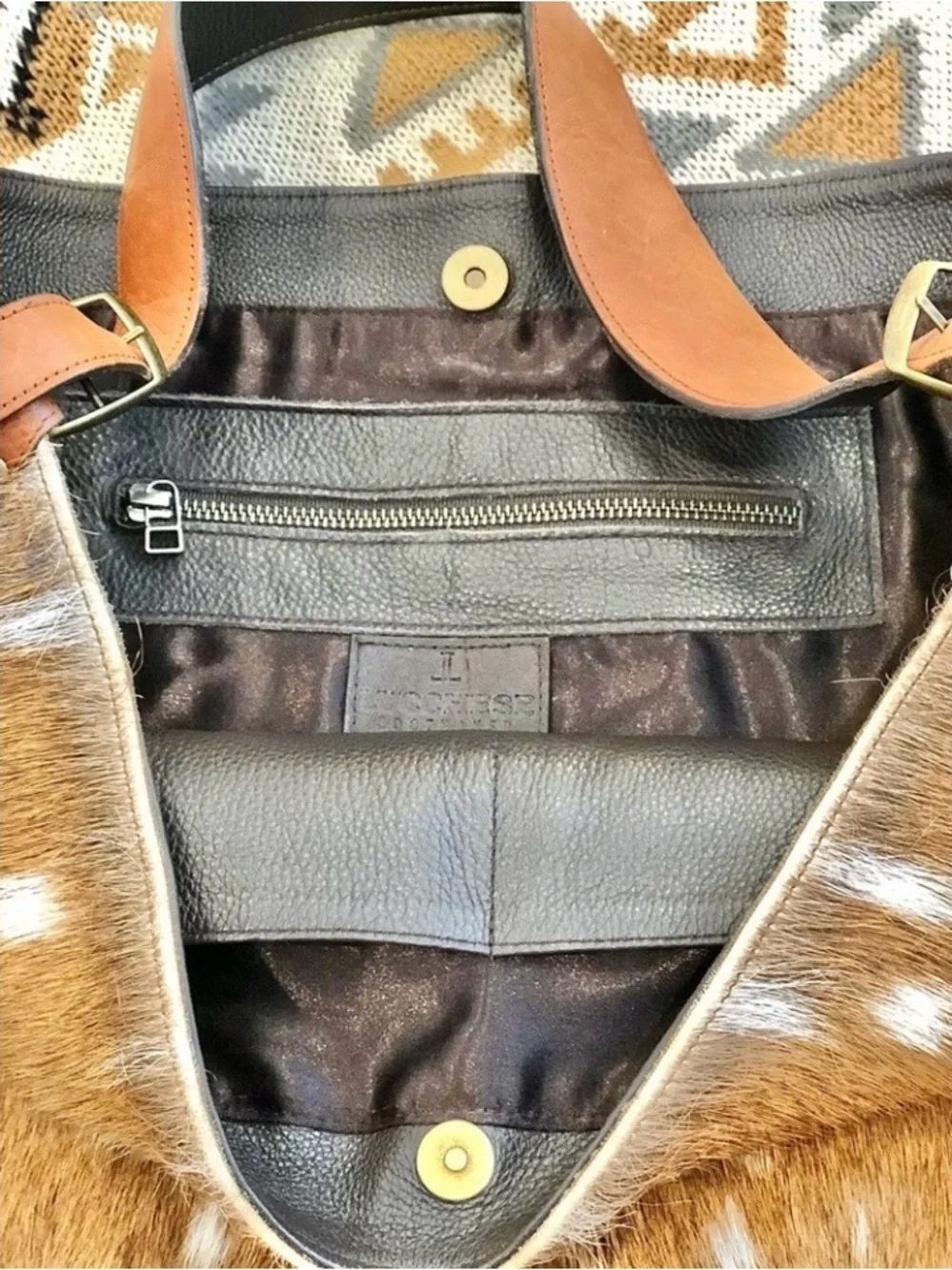 Lucchese Large Axis Deer Hair & Hide Hobo Shoulder Bag